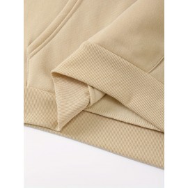 [Pullover for Casual Attire] Thick Warm Solid Color Hooded Sweatshirt | Casual Loose Fit Sweater with Front Pocket, Machine Washable for Fall Winter (Solid Color Options)