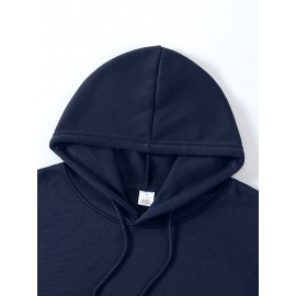 [Pullover for Casual Attire] Thick Warm Solid Color Hooded Sweatshirt | Casual Loose Fit Sweater with Front Pocket, Machine Washable for Fall Winter (Solid Color Options)
