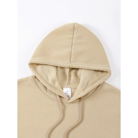 [Pullover for Casual Attire] Thick Warm Solid Color Hooded Sweatshirt | Casual Loose Fit Sweater with Front Pocket, Machine Washable for Fall Winter (Solid Color Options)