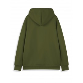 [Personalized Hoodie] Personalized Men's Hoodie - Customizable Photo/Text Front & Back, Navy Blue with White Lettering, All-Season Comfort Fit, Casual Sporty Design for Halloween Christmas Gifts, Durable Casualwear