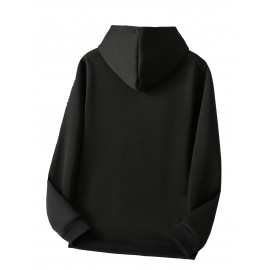 [Personalized Hoodie] Personalized Men's Hoodie - Customizable Photo/Text Front & Back, Navy Blue with White Lettering, All-Season Comfort Fit, Casual Sporty Design for Halloween Christmas Gifts, Durable Casualwear