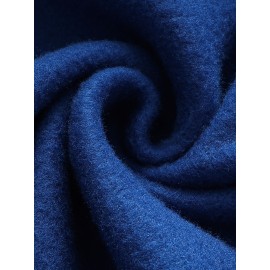 [Personalized Hoodie] Personalized Men's Hoodie - Customizable Photo/Text Front & Back, Navy Blue with White Lettering, All-Season Comfort Fit, Casual Sporty Design for Halloween Christmas Gifts, Durable Casualwear