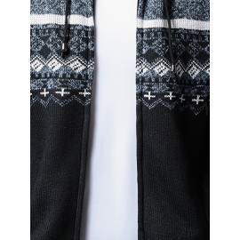 Autumn and winter new casual Men's fashion jacquard hooded knitted cardigan sweater jacket warm top, Autumn Outfit, Cozy Sweater, Knitted Design, Trendy Knitwear, Durable Stitching, Pullover Hoodie, Men’S Sweater, Streetwear Lovers, Winter Wardrobe