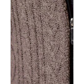 Men's Business Cable-Knit Sweater Jacket with Stand-Up Collar - Machine Washable Gray Winter Office Sweater Coat, Long Sleeve Casual to Meeting Wear, Gym Compatible for Professional & Everyday Use - Solid Color Mature Style