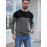 Men'S Casual Long Sleeve Crew Neck Sweater - & Grey Color Block Design, Soft Stretchy Fabric, Regular Fit, Spring/Fall Essential for Casual Attire, Knit, Spring Fall Clothing, Classic Knitwear, Comfortable Knitwear