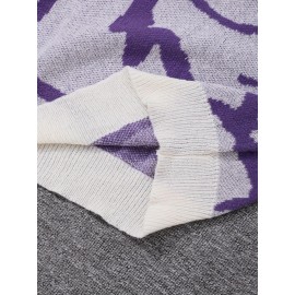 Men's Soft Beige & Brown Geometric Pattern Sweater - Casual Round Neck Long Sleeve Knit Pullover, Warm Winter & Spring/Fall Layering, Comfortable Beige & Brown Color Block Sweater for Men, Versatile Everyday & Formal Outfits, Hand Washable Knit Sweater with Modern Geometric Design, Relaxed Fit for Autumn and Spring Wear, Stylish and Cozy Knitted Top, Knit Sweater Men, Knitted Sweater Men