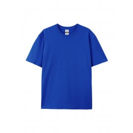 Men's Black 100% Cotton Short Sleeve T-Shirt - Loose Fit Summer Casual Crew Neck Tee with Breathable Fabric, Classic Round Neck & Relaxed Style for Casual Attire, Machine Washable Top