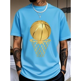 Men's Black 100% Cotton Short Sleeve T-Shirt - Loose Fit Summer Casual Crew Neck Tee with Breathable Fabric, Classic Round Neck & Relaxed Style for Casual Attire, Machine Washable Top