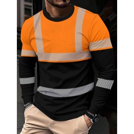 Men'S 3D Print Tropical Leaf Pattern Long Sleeve T-Shirt - Neon Green/Black/Royal Blue, Lightweight Breathable Fabric, All-Season Casual & Outdoor Sports Crew Neck Top, Bold Digital Print Design, Machine Washable Short Sleeve Shirt for Men, Graphic Tee Men, Men Graphic Tee, Men' T Shirt, Men Graphic T Shirt, Designer T Shirt Men, Graphic T Shirt Men, Men T Shirt For Men, Long Sleeve Shirt For Men, Tee Shirt For Men, Men T-shirt, Men Shirt, Men Clothes, T Shirt For Men, T-shirt For