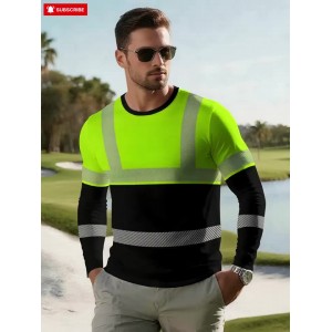 Men'S 3D Print Tropical Leaf Pattern Long Sleeve T-Shirt - Neon Green/Black/Royal Blue, Lightweight Breathable Fabric, All-Season Casual & Outdoor Sports Crew Neck Top, Bold Digital Print Design, Machine Washable Short Sleeve Shirt for Men, Graphic Tee Men, Men Graphic Tee, Men' T Shirt, Men Graphic T Shirt, Designer T Shirt Men, Graphic T Shirt Men, Men T Shirt For Men, Long Sleeve Shirt For Men, Tee Shirt For Men, Men T-shirt, Men Shirt, Men Clothes, T Shirt For Men, T-shirt For