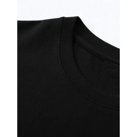 Men's longsleeved Tshirt with 2D printed designs, featuring letter slogans and geometric patterns. Available in 4 colors. Ideal for Men's holiday occasions and Christmas., Christmas Attire, Casual Wear, Letter Print, Graphic Tee, Quality Stitching