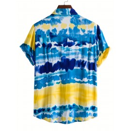 Summer Casual Shirts, Men's Summer Casual Short-sleeved Shirts, Polyester Material, Quick-drying, Abstract Pattern Printing, Suitable for Going Out, Traveling, Vacation, Beach, Polyester Material, Quick-drying, Gift for Boyfriend, Gift for Husband, Shirts for Men Casual, Beach Attire, Vacation Wear, Casual Style, Stylish Design, Quickdry Fabric, Lightweight Material, Printed Tee, Men's Short Sleeve, Adult Clothing, Husband Present