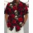 Men'S Plus Size Gothic Rock Music Shirt - Hawaiian Button-Up Blouse with Skull & Rose Print, Black & Red Vintage Style Formal & Halloween Party Outfit - Lightweight Summer Shirt for Concerts, Themed Events - Adult Men'S Clothing, Style Clothe For Men, Men Short Sleeve Shirt, Hawaiian Shirt For Men, Summer Shirt For Men, Hawaiian Shirt Men, Men Hawaiian Shirt, Men Dress Shirt, Men Shirt, Men Clothe