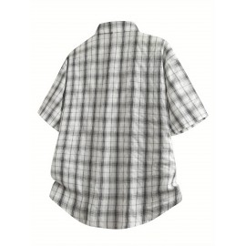[Trendy Summer Shirt] Trendy Men's Summer Plaid Shirt | Short Sleeved Casual Loose Versatile Top Coat