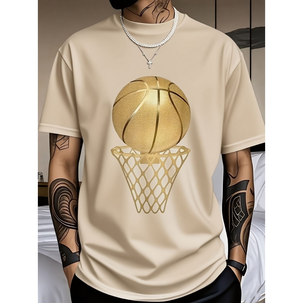 Men's Black 100% Cotton Short Sleeve T-Shirt - Loose Fit Summer Casual Crew Neck Tee with Breathable Fabric, Classic Round Neck & Relaxed Style for Casual Attire, Machine Washable Top