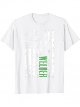 Men'S Heavyweight 100% Welding Shirt - American Flag Welder T-Shirt with Welding Tools Graphic, Welding Helmet Design - All-Season Breathable Workwear for Welders, Welding Gifts for Men - Casual & Industrial Apparel (Regular Fit) - Ideal Welder Present for Birthdays, 4th of July, Labor Day - Patriotic Welding Apparel with Welding Rod & Welding Helmet Print, Round Neck Short-Sleeve Casual Wear for Welding Enthusiasts, Welder T Shirt, Men Graphic Tee, Men Graphic T Shirt, Graphic T