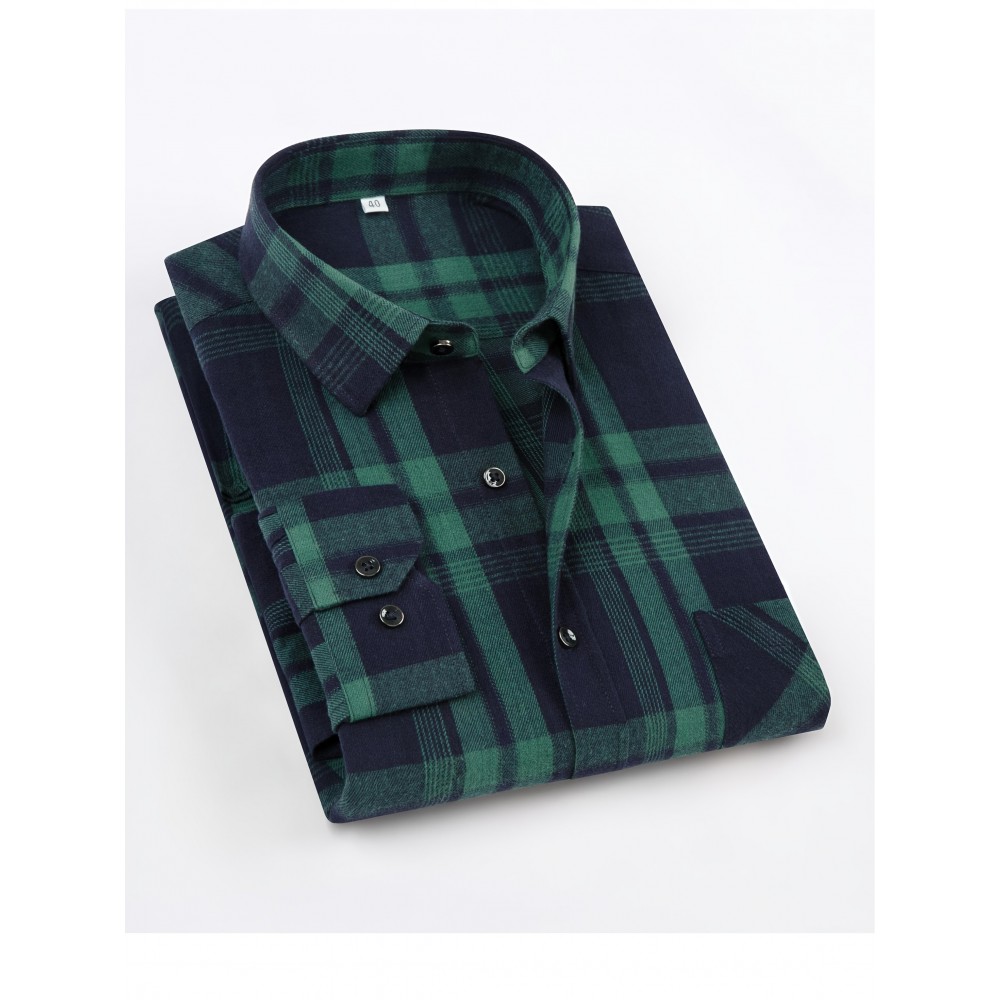 Men'S Wrinkle-Resistant Stretch Long Sleeve Dress Shirt - Business Casual & Formal Button-Up with Chest Pocket, Brown/White Checkered Pattern, Square Collar, Wrinkle-Free Easy Care Fabric for Office, Semi-Formal Events - Spring/Fall Season Shirt for